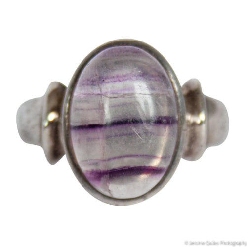 Round Fluorite Silver Ring