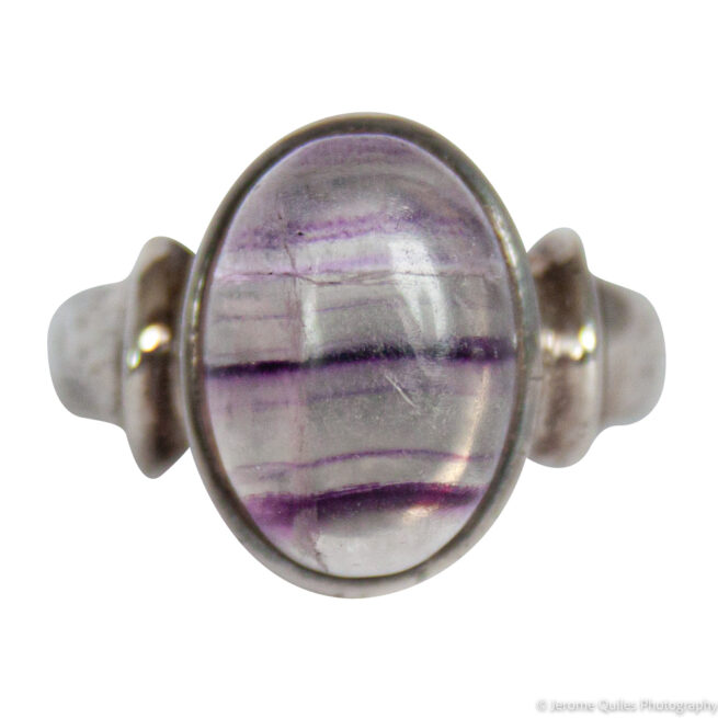 Round Fluorite Silver Ring