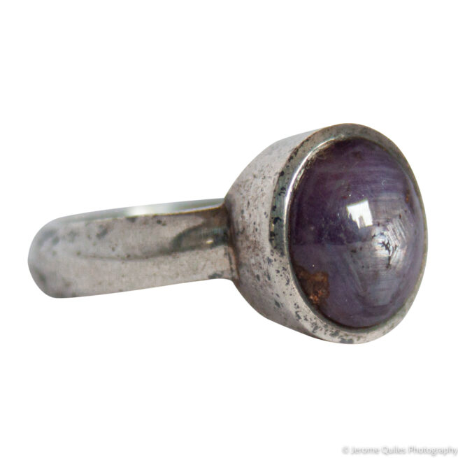 Round Star Ruby Silver Ring - Image 2