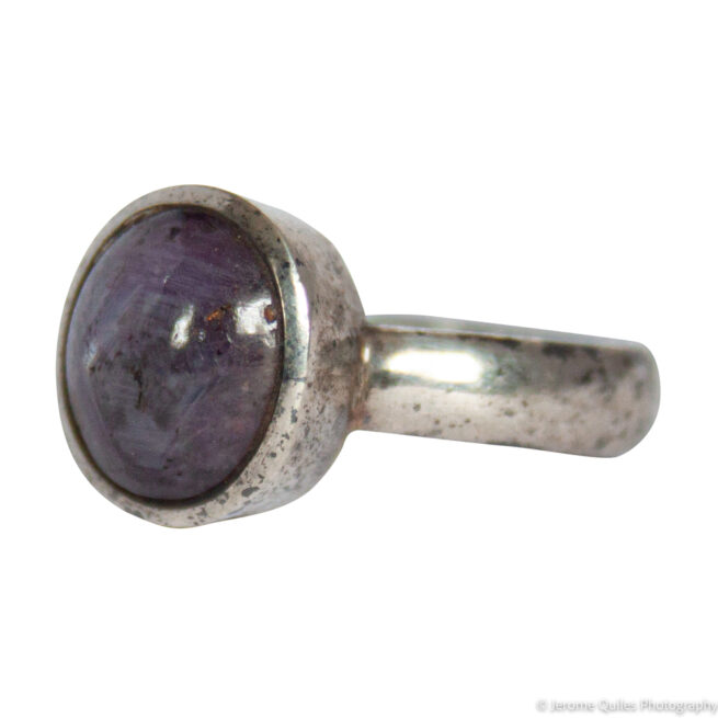 Round Star Ruby Silver Ring - Image 3