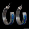 Silver Hoops Blue Opal Stripe - Image 2