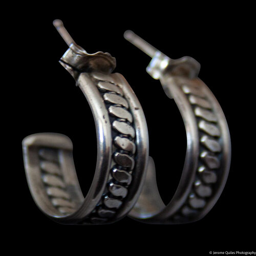 Silver Hoops Single Row Design