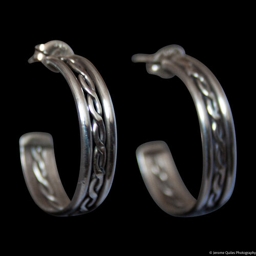 Silver Hoops Woven Design