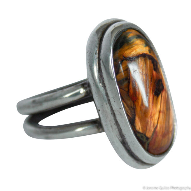 Bague Œil de Tigre Forme Ovale – Image 2