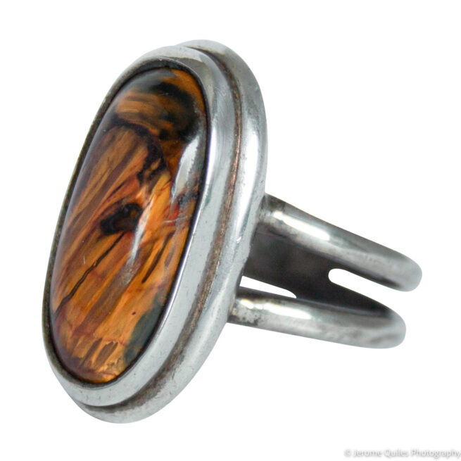 Bague Œil de Tigre Forme Ovale – Image 3