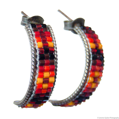 Small Beaded Hoop Earrings