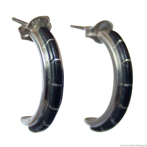 Small Black Earring Hoops