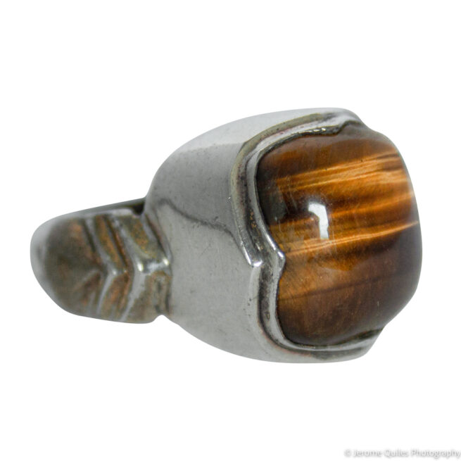 Square Tiger's Eye Ring Thick Setting - Image 2