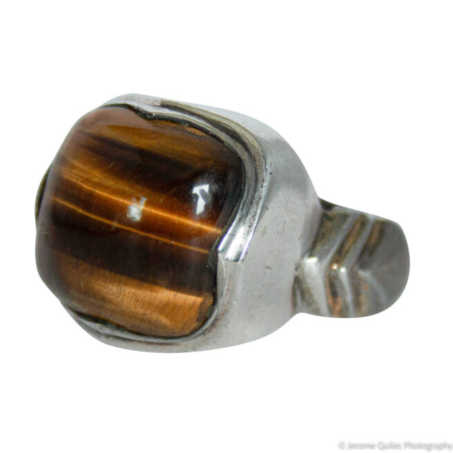 Square Tiger's Eye Ring Thick Setting - Image 3