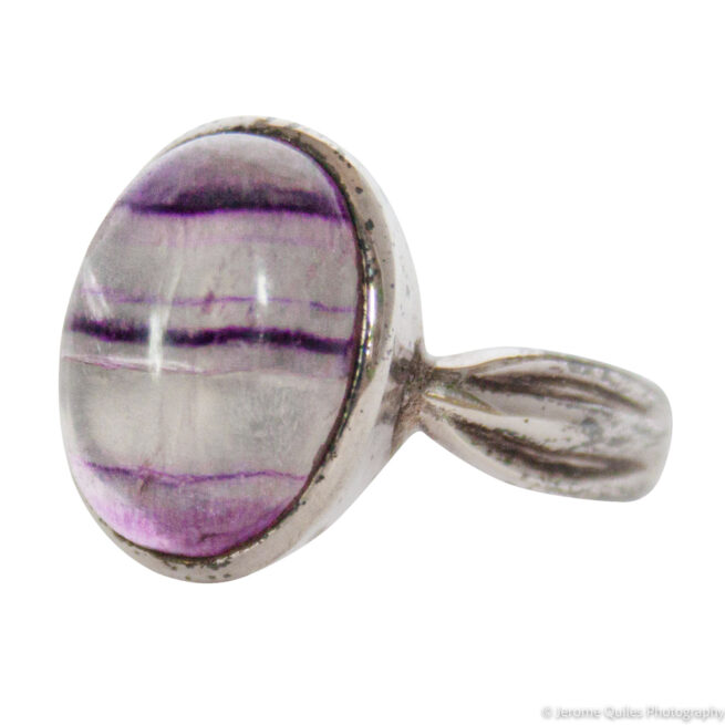 Bague Argent Fluorine Rayée – Image 3