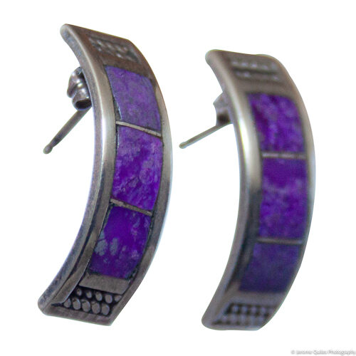 Sugilite Curved Earrings