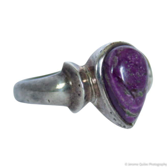 Teardrop Sugilite Ring Thick Setting - Image 2