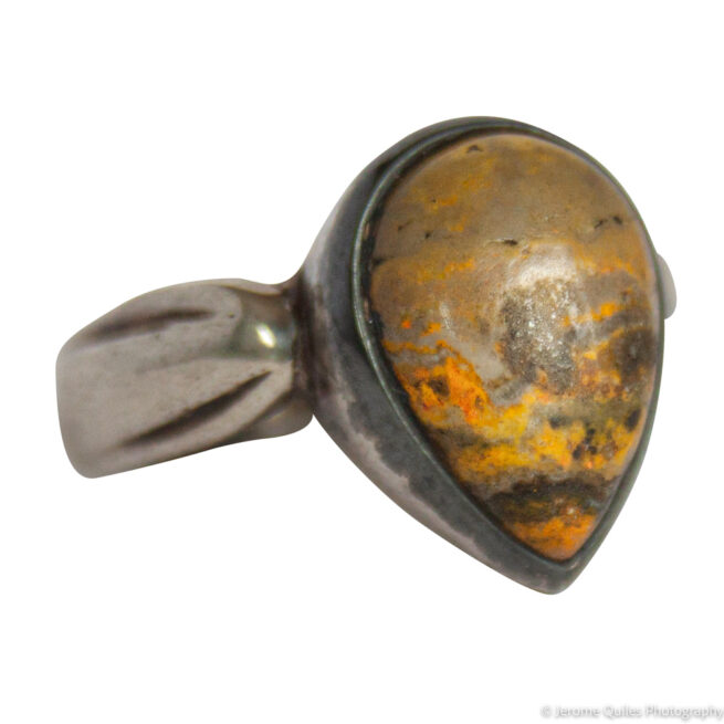 Teardrop Yellow Jasper Silver Ring - Image 2