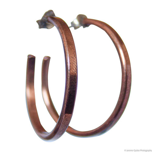 Thin Copper Hoop Earrings