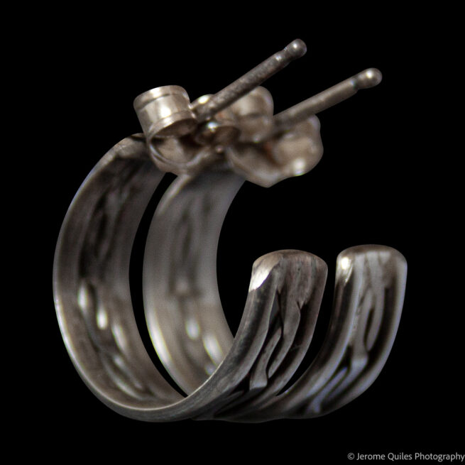 Créoles Argent Corde Tressée – Image 2