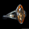 Bague Citrine Orange Facettée Vesica Piscis – Image 2