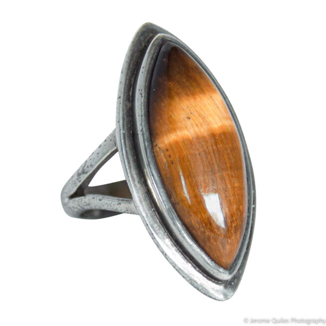 Vesica Piscis Tiger's Eye Ring - Image 2