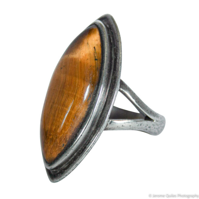 Vesica Piscis Tiger's Eye Ring - Image 3