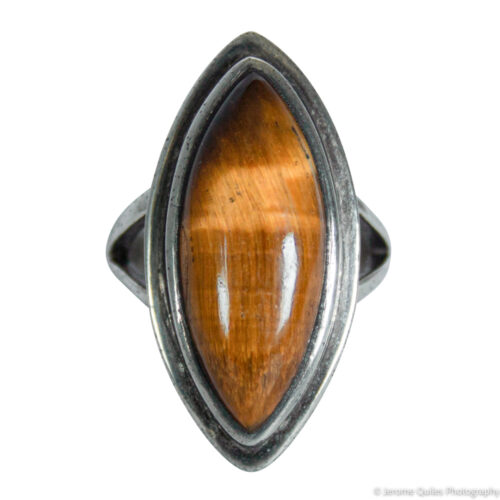 Vesica Piscis Tiger's Eye Ring