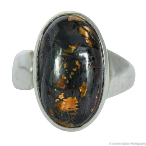 Yellow Black Tiger's Eye Ring