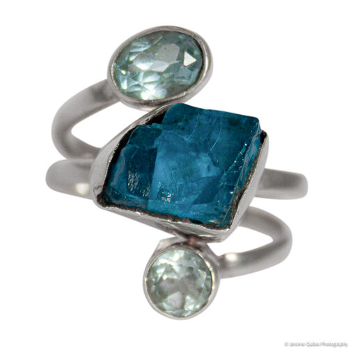 Apatite Aquamarine Silver Ring