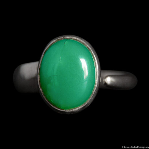 Chrysoprase Silver Ring Open Setting