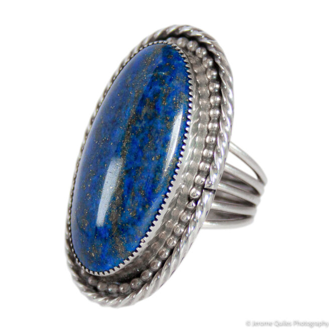 Chunky Lapis Lazuli Navajo Ring - Image 3
