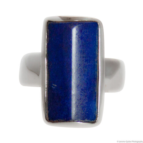 Convex Rectangular Lapis Lazuli Ring