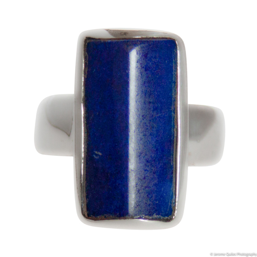 Convex Rectangular Lapis Lazuli Ring