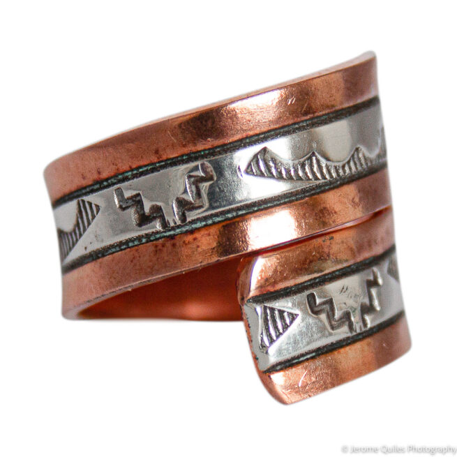 Bague Enroulée Cuivre Motif Gravures – Image 2