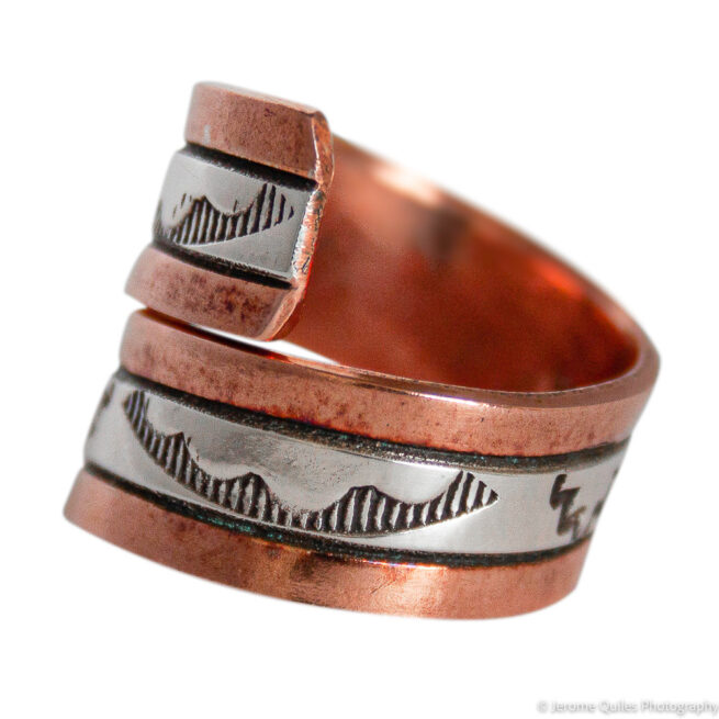 Bague Enroulée Cuivre Motif Gravures – Image 4