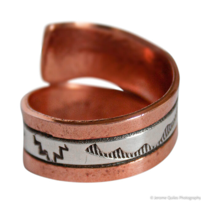 Bague Enroulée Cuivre Motif Gravures – Image 3