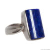 Curved Lapis Lazuli Silver Ring - Image 2