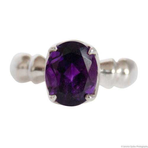 Faceted Amethyst Ring Gothic Setting