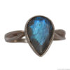 Bague Argent Goutte Labradorite Facettée – Image 2