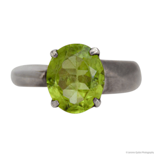 Faceted Peridot Ring Open Setting