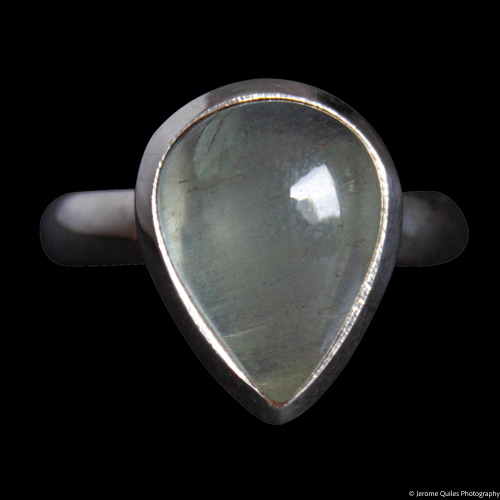Green Aquamarine Teardrop Ring