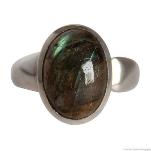 Labadorite Ring Plain Silver Setting