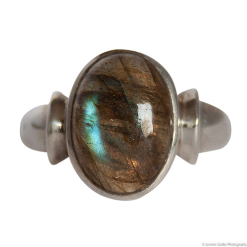 Bague Argent Labradorite Anneau Flèche