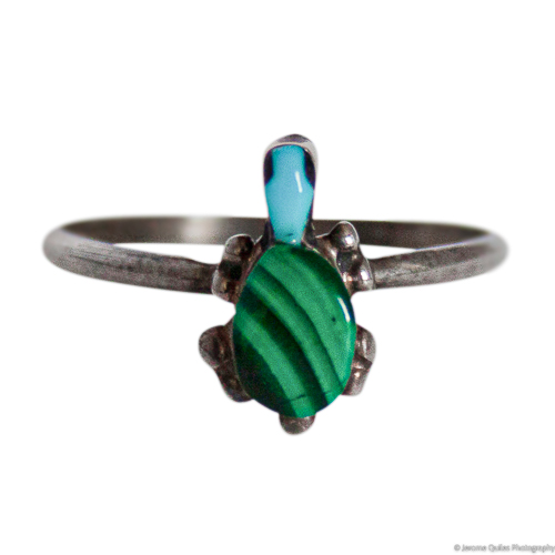 Malachite Turquoise Turtle Ring