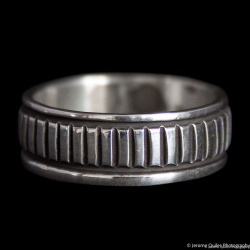 Narrow Striated Navajo Silver Ring