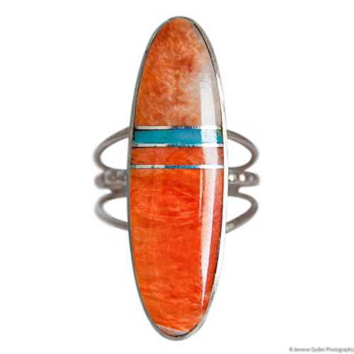 Orange Surfboard Ring Turquoise Insert