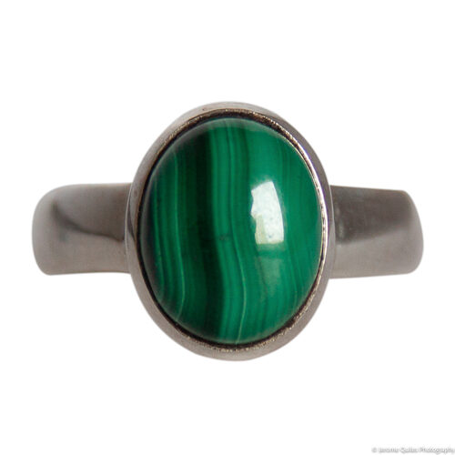 Bague Argent Malachite Ovale