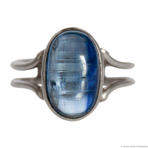 Bague Argent Kyanite Polie Ovale