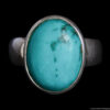 Bague Argent Turquoise Tibétaine Ovale