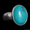 Bague Argent Turquoise Tibétaine Ovale – Image 2