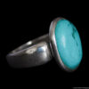 Bague Argent Turquoise Tibétaine Ovale – Image 3