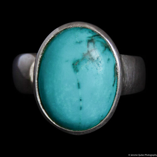 Oval Tibetan Turquoise Silver Ring