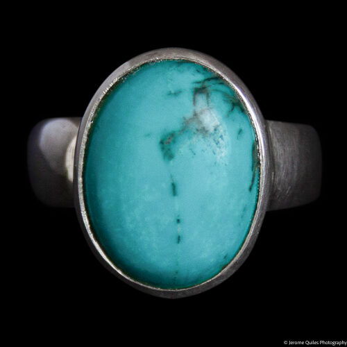 Bague Argent Turquoise Tibétaine Ovale