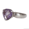Pale Faceted Amethyst Teardrop Ring - Image 3